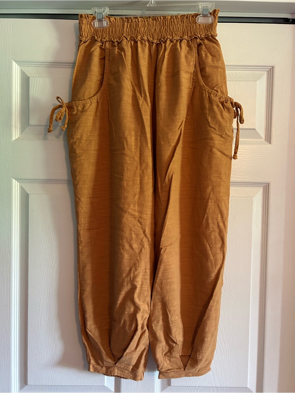 Women’s Drawstring Waist Pants in Dark Camel
